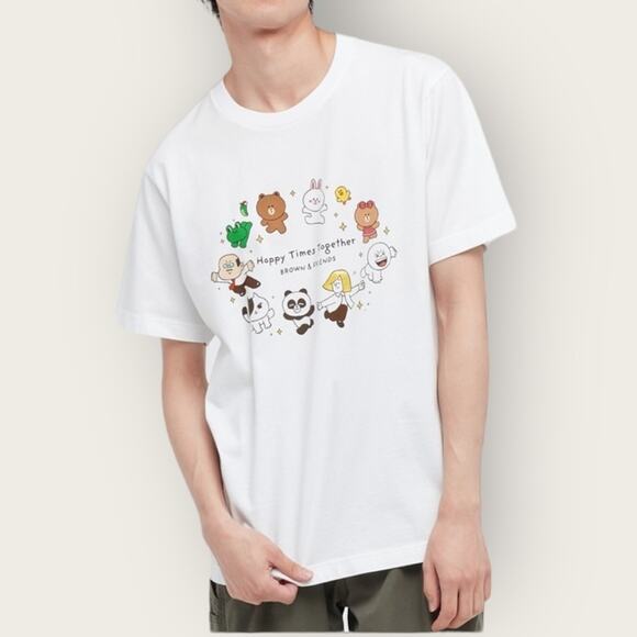EUC | Uniqlo UT | Line Friends Graphic Tee | White | XXL - Picture 1 of 14